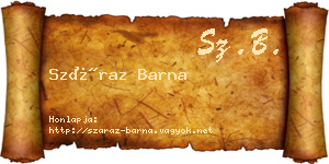 Száraz Barna névjegykártya